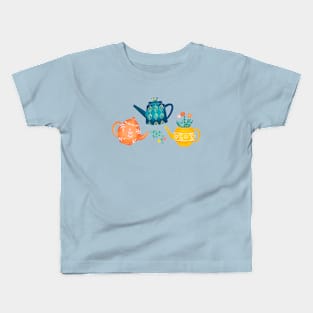 Whimsical Teapots Kids T-Shirt